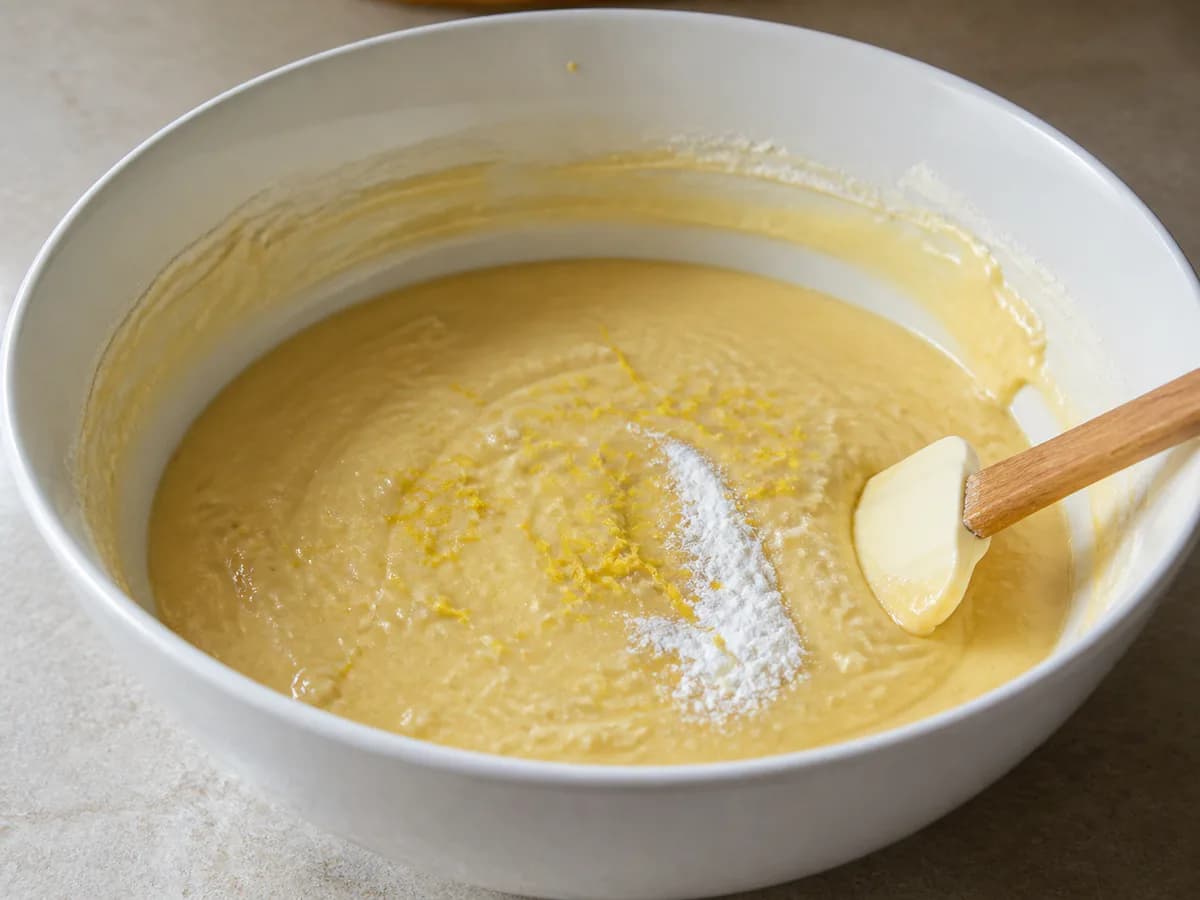 Preparação de Bolo de Iogurte Que Sai Sempre Bem durante a confeção