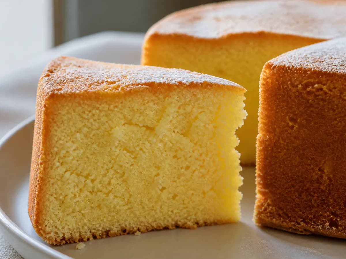 Pormenor de uma porção de Um Bolo Divinal Que Se Derrete Na Boca A Cada Garfada