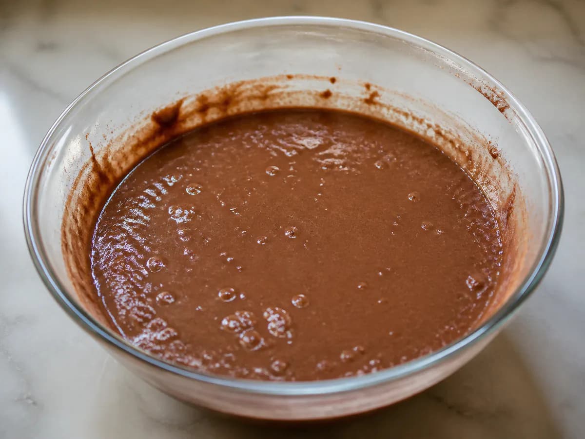 Preparação de Um Delicioso Bolo de Chocolate durante a confeção