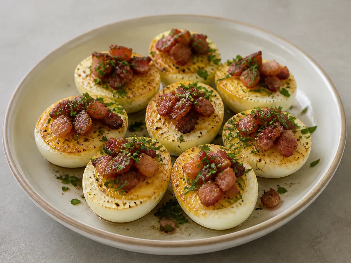 Receita Simples de Cocorotes (Ovos Cozidos com Bacon e Salsa)