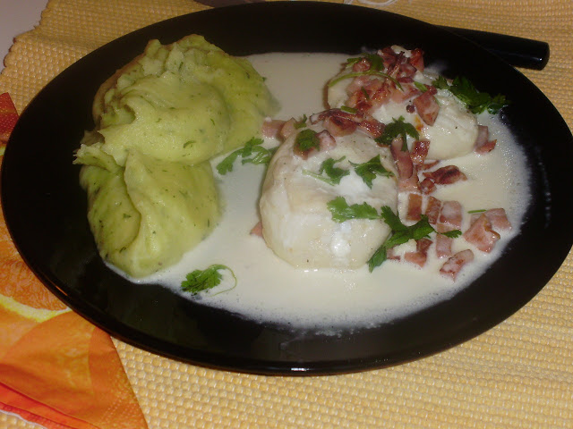 Lombos de Pescada com Puré de Batata Aromatizado com Coentros