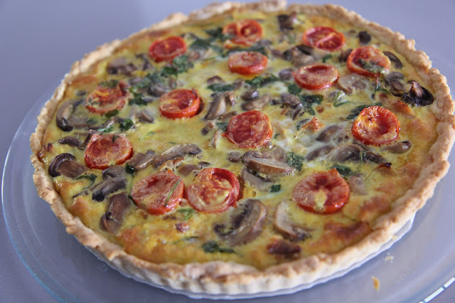 Quiche de Tomate, Cogumelos e Frango